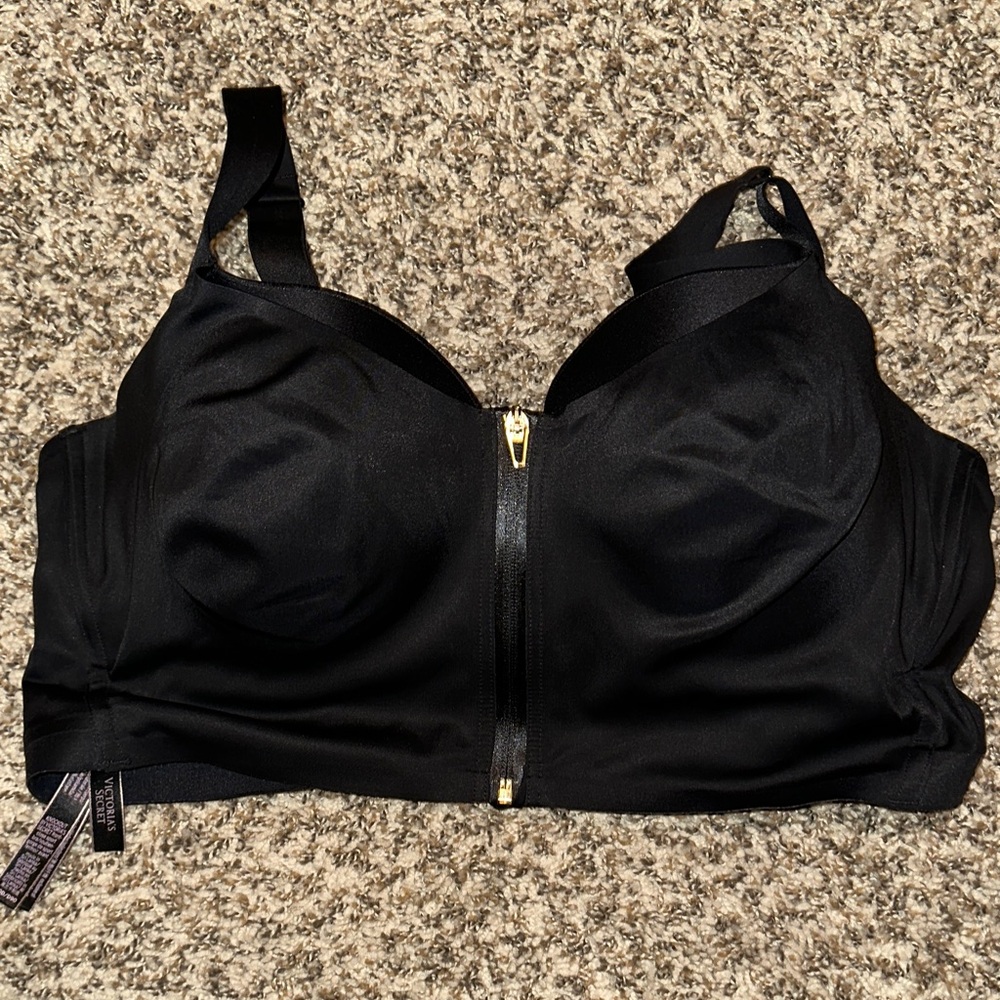 Victoria's Secret Black Sports Bra with Front Zipper